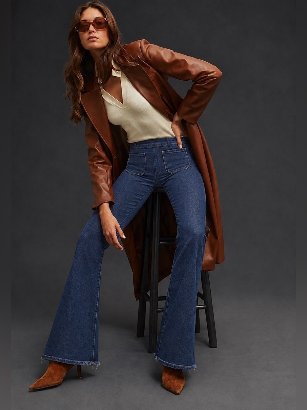 Frame Denim Indigo Flared Le High Flare Jeans - 28